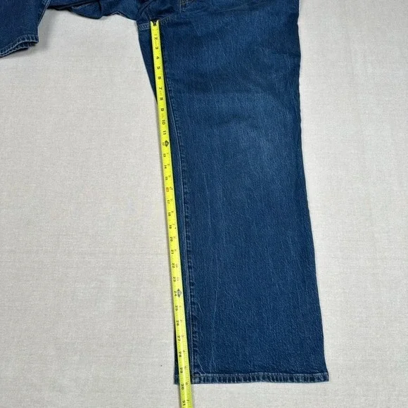 J Crew Womens Curvy Wide Leg Jeans 33/30 Button Fly Dark Blue Denim Full Length - Picture 7 of 11